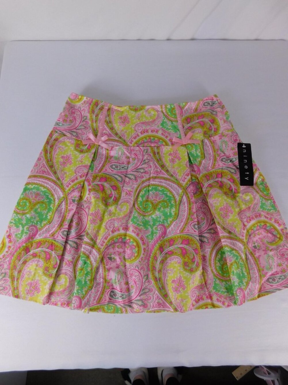 Larry Levine Petite Skirt Suit Womens 10P Pink Paisley Stretch Jacket Skirt - Picture 2 of 12